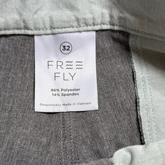 Free Fly Chino Flat Front Stretch Shorts Men's Size 34 Gray Pockets - Picture 4 of 5